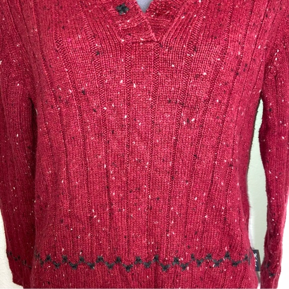 Woolrich red and white speckled wool blend pullover sweater - Picture 2 of 7